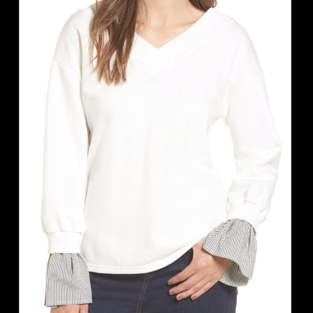 J.O.A. Los Ángeles Ruffle Cuff Sweatshirt - Picture 2 of 8